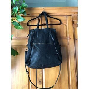 Bruno Rossi Firenze Black Leather Slouchy Hobo shoulder and crossbody bag